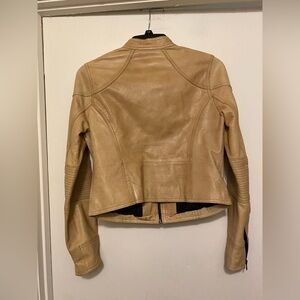 Black Rivet Women's Beige Leather Jacket